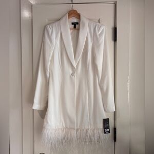 Aidan Mattox Blazer Mini Dress in Ivory